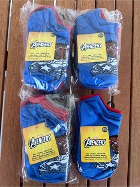 Marvel Avengers NWT 24 Pair Baby Ankle Socks 4x6 Pack Size S/M Shoe Size: 9-2.5